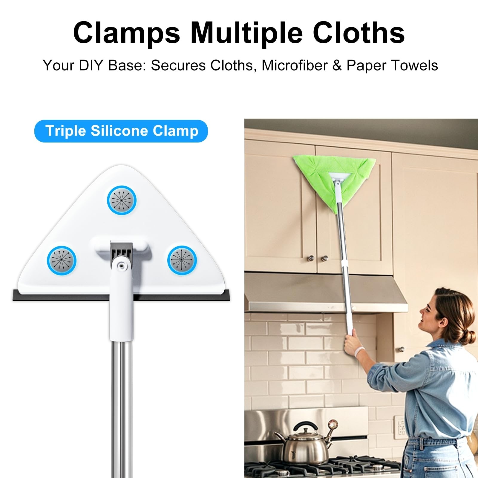 CTIME 78'' 3 in1 Professional Window Squeegee & Wall Mop : Window Cleaning Ki...