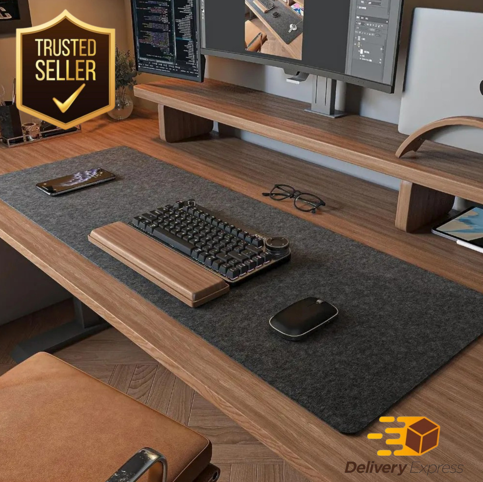 Wool Felt Mouse Pad Large Desk Mat Non-Slip Gaming Keyboard Mice Office Pad USA