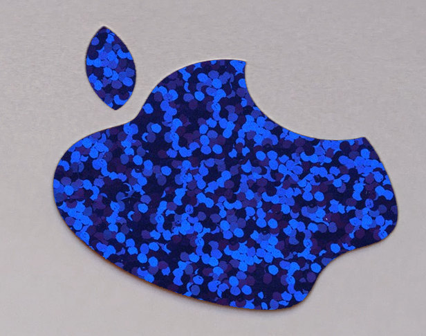 Glitter Blue Color Changer Logo Overlay for the new Apple Retina 12" Macbook