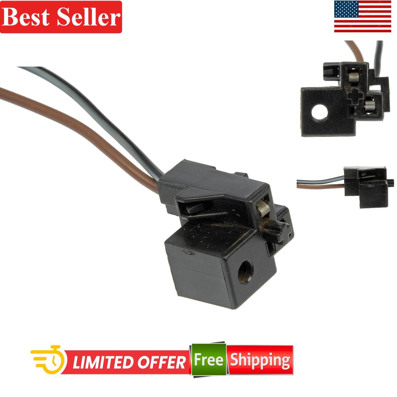 2-Wire Headlamp Socket Compatible with Select Models 4703 Bulb