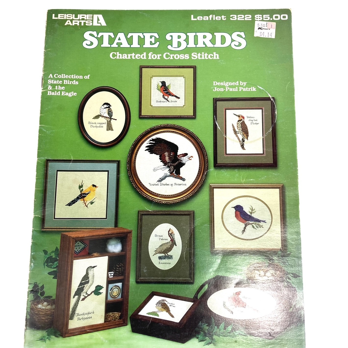 State Birds Colored Charted Cross Stitch Booklet Leisure Arts 322 Vintage