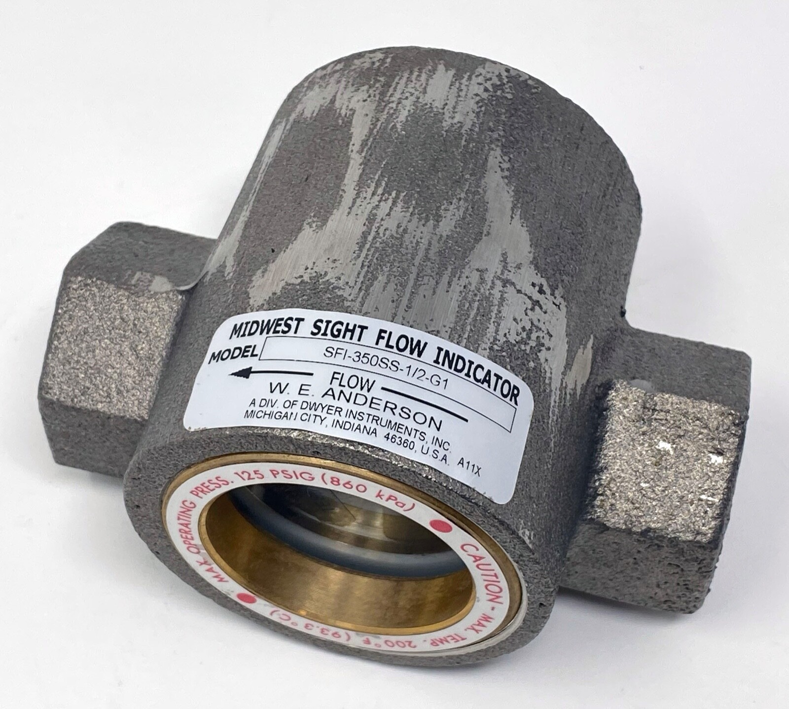 BRAND NEW Midwest Sight Flow Indicator #SFI-350SS-1/2-G1 316 Stainless UNUSED