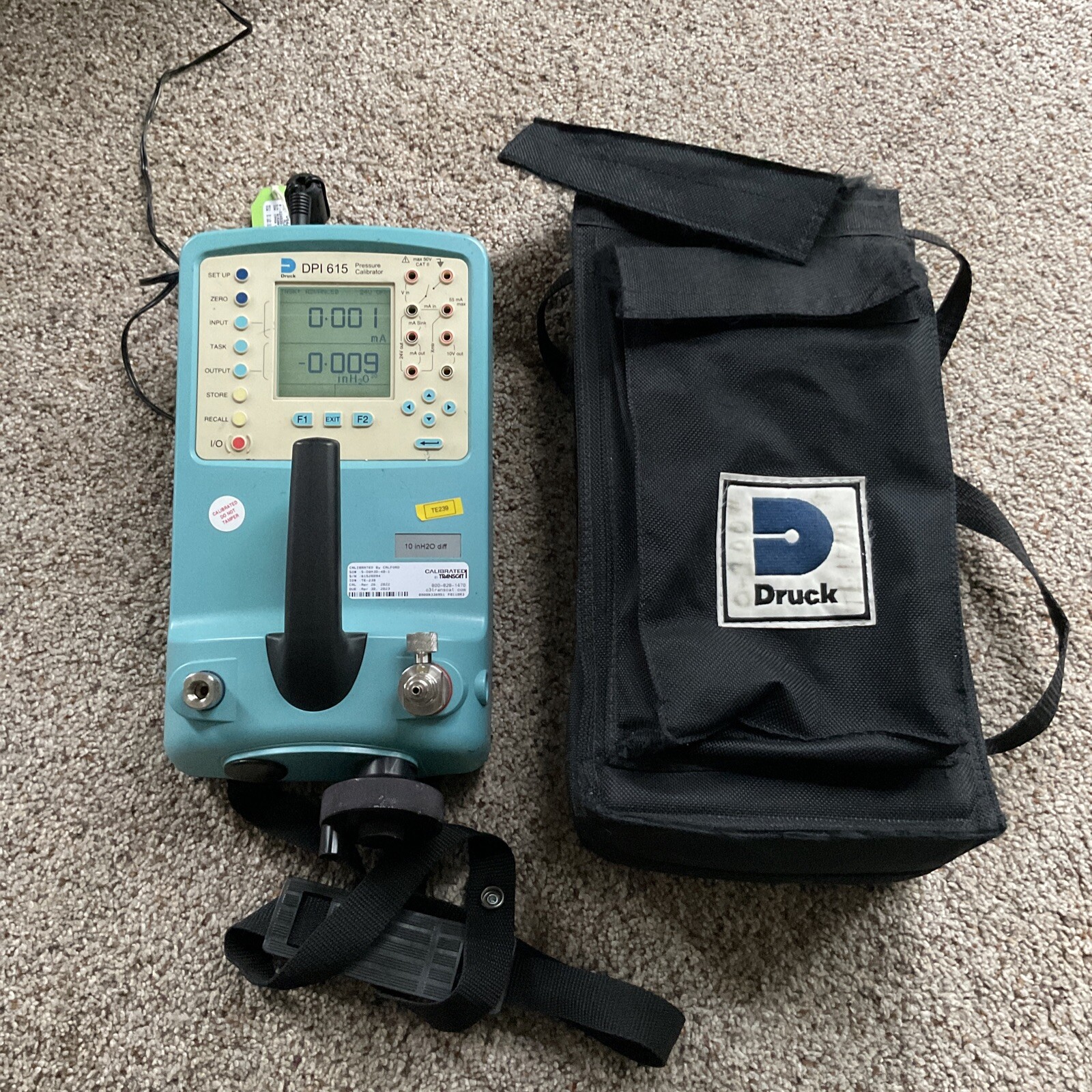 DRUCK DPI 615 10 inH2O diff PORTABLE PRESSURE CALIBRATOR Calibrated 2022 $9721