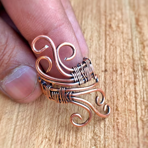 Solid Copper Minimalist Healing Handmade Unisex Ring, Heart