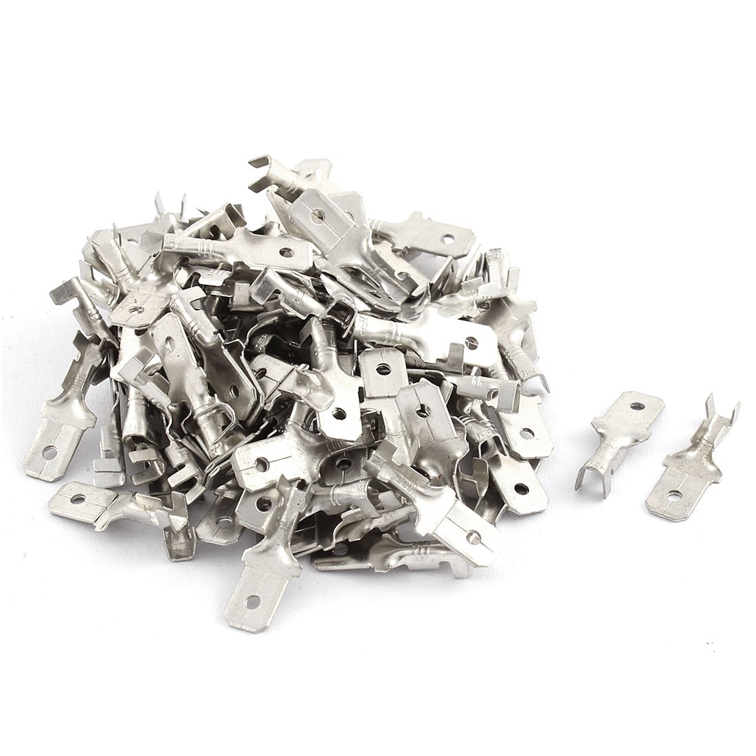 100 Pcs 6.3mm Metal Male Electrical Spade Crimp Terminals Wiring Connectors
