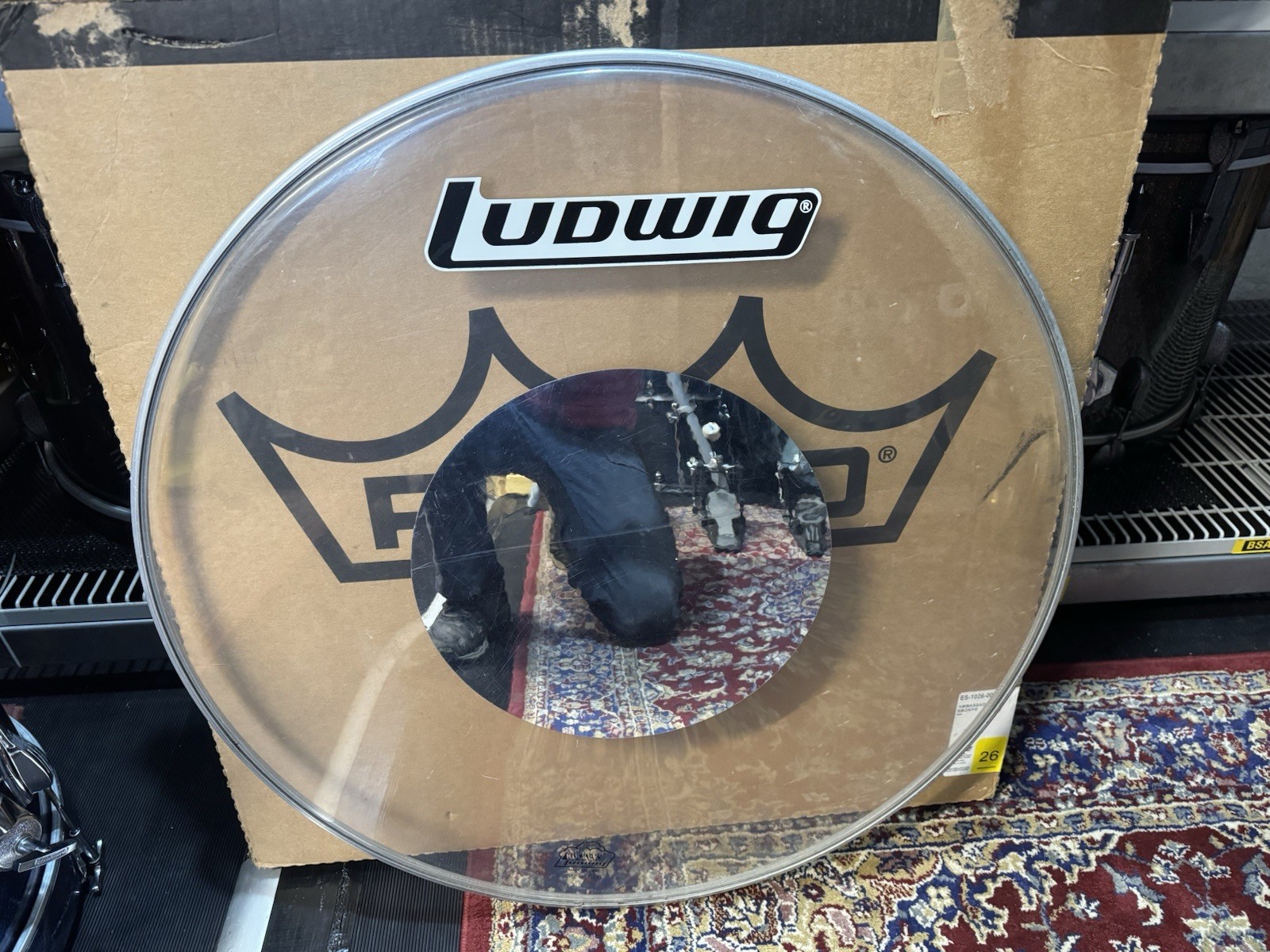Two Ludwig Original 26” Silver Dot Bass Drum Heads