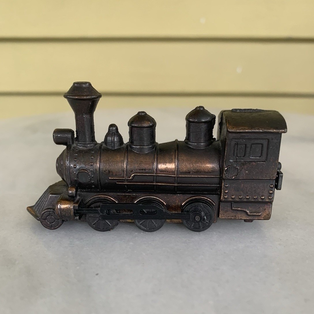 Vintage Cast Metal Train Pencil Sharpener Made in Hong Kong Locomotive Works
