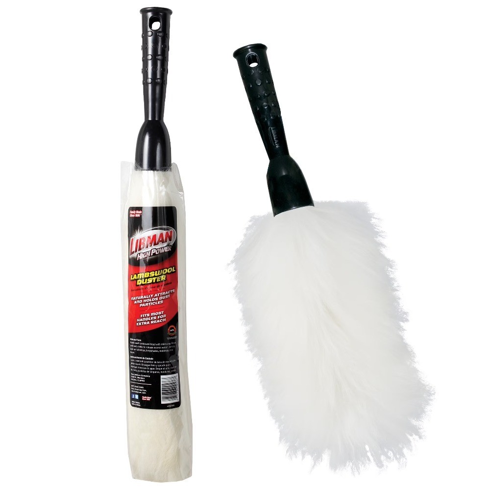 Natural Lambswool Duster Wand with Extendable Threaded Handle