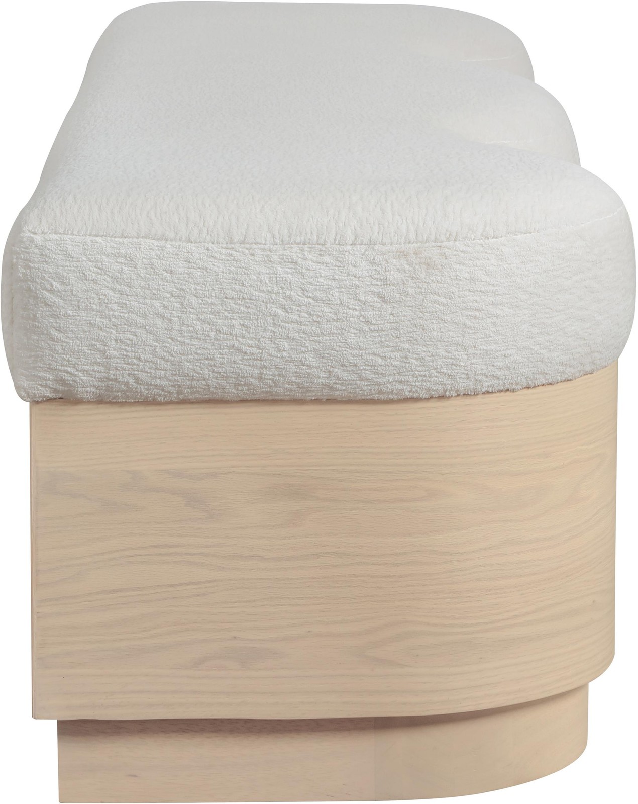 Meridian Furniture Savoy Cream Velour Fur Fabric Bench