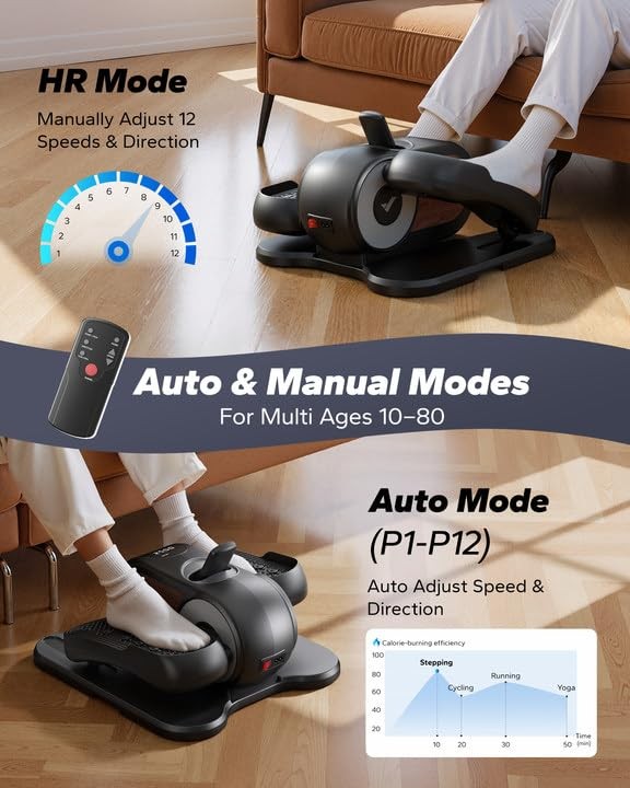 MERACH Under Desk Elliptical Machine, Leg Exerciser While Sitting for Black