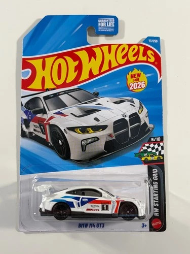 Hot Wheels BMW M4 GT3 White/Blue/Red 2026 K Case.