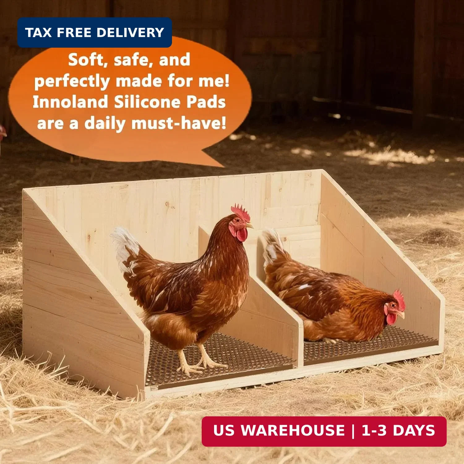 6 Pack Chicken Nesting Pads, Reusable Nesting Pads for Chicken Coop, 12