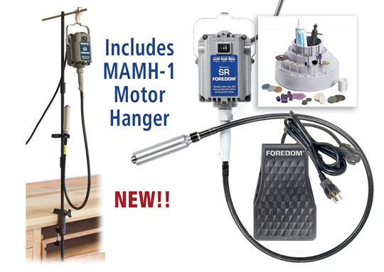FOREDOM FLEXIBLE SHAFT MOTOR K.2231, 1/6HP, 110V WITH MOTOR HANGER CLAMP STYLE