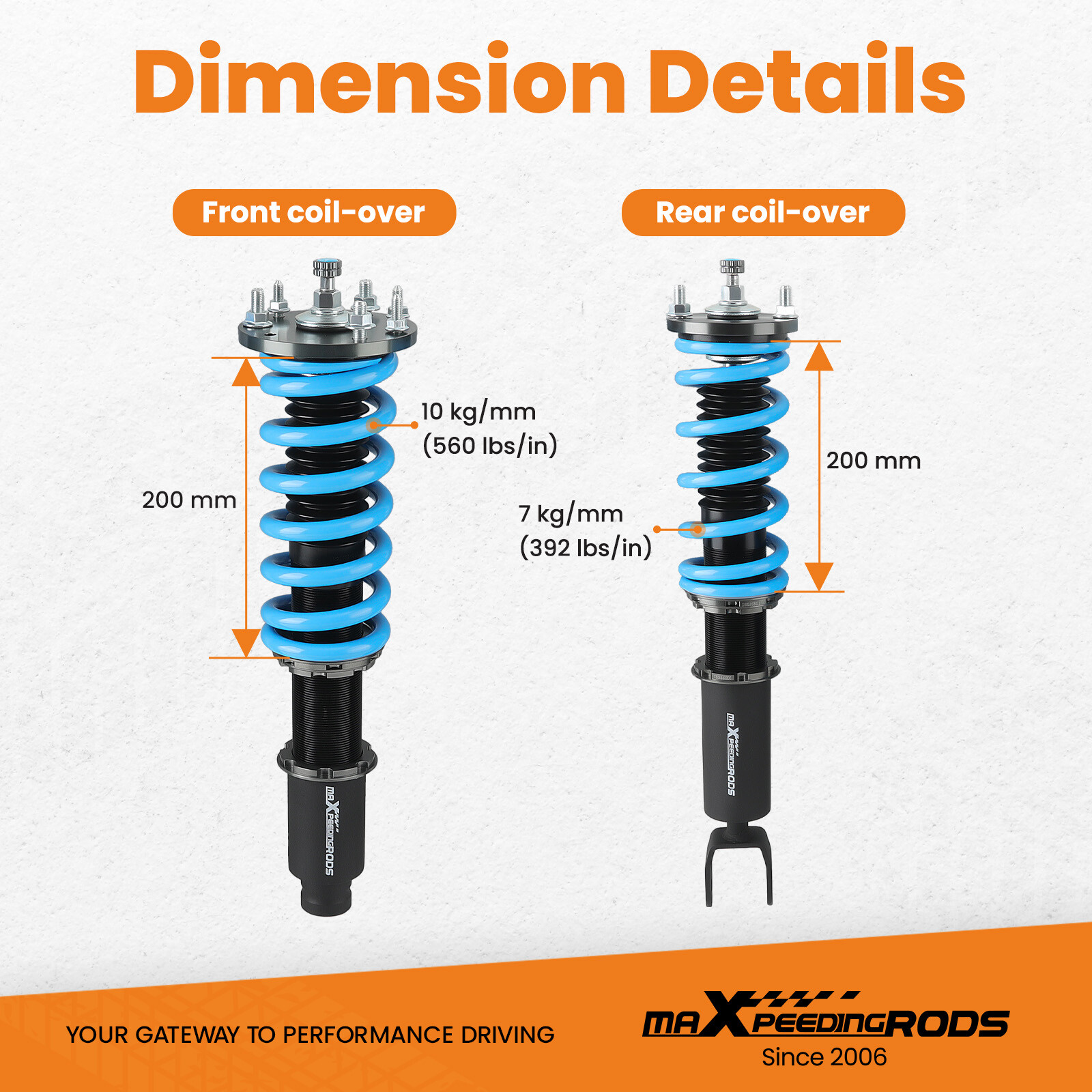 MaXpeedingrods Coilovers Lowering Kit For Honda Accord 2008-12 Acura TSX 09-14