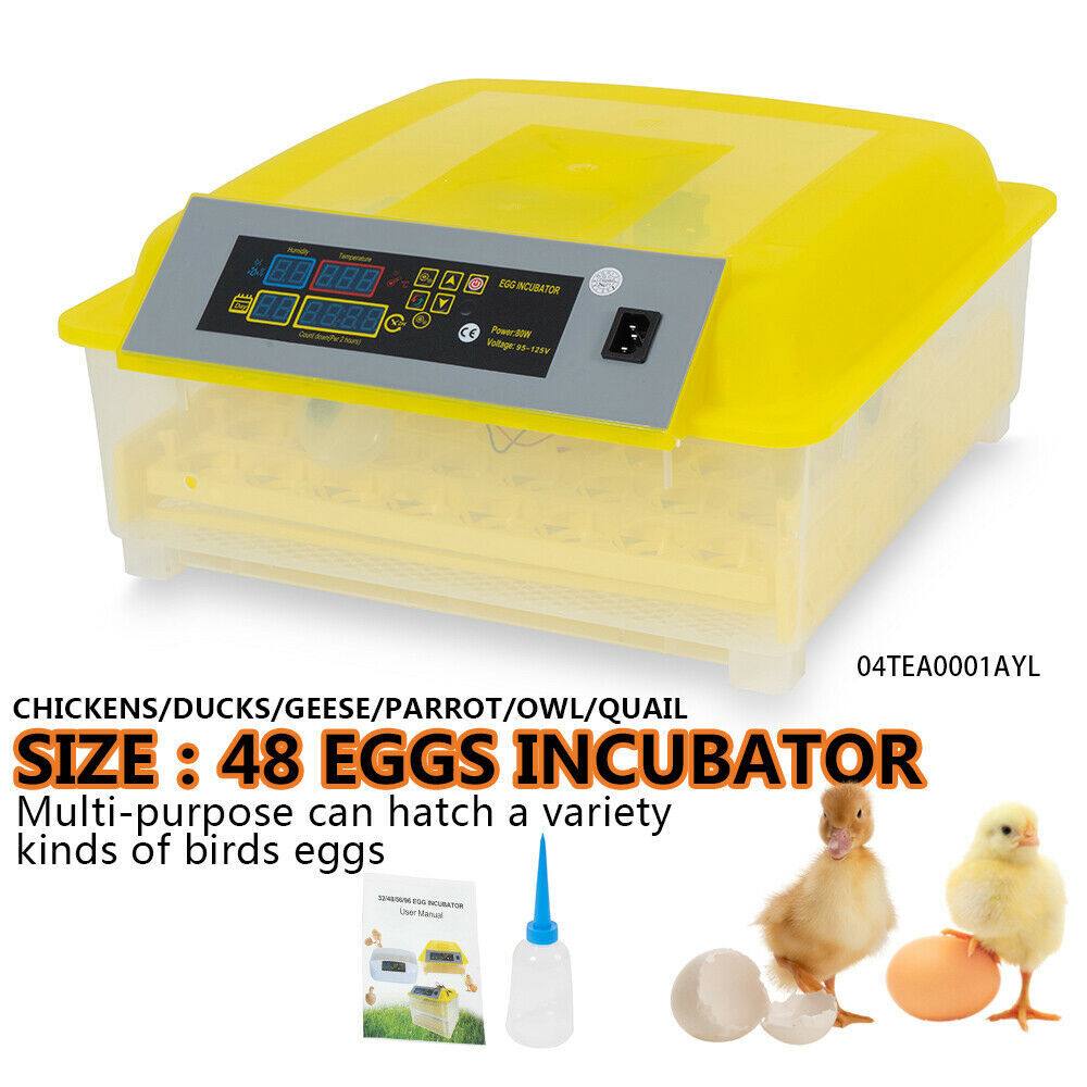 For 48 Digital Egg Incubator Hatcher Automatic Egg Turning Temperature Control