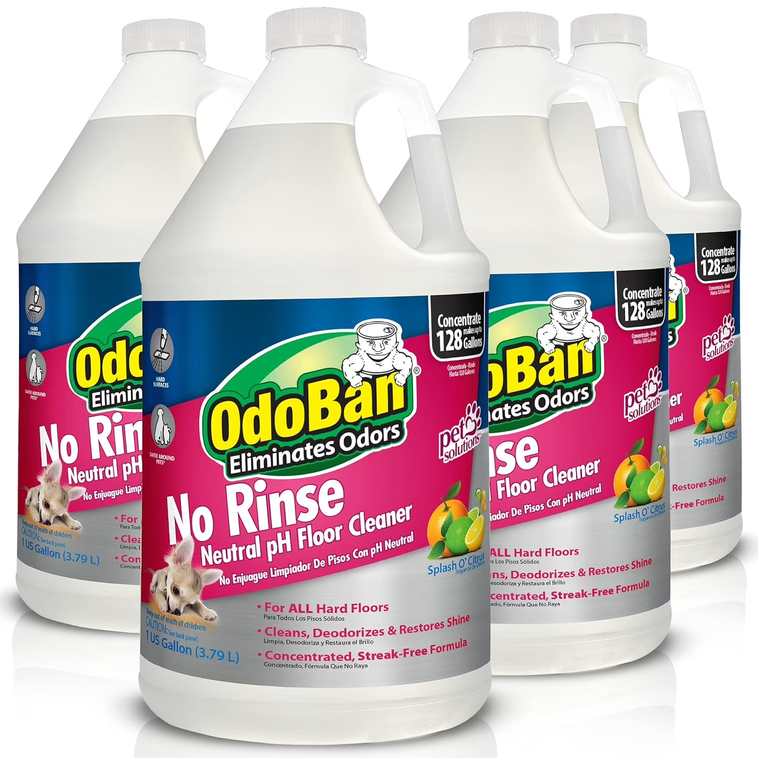 OdoBan No Rinse Neutral pH Floor Cleaner Concentrate, 1 Gallon - Select pack