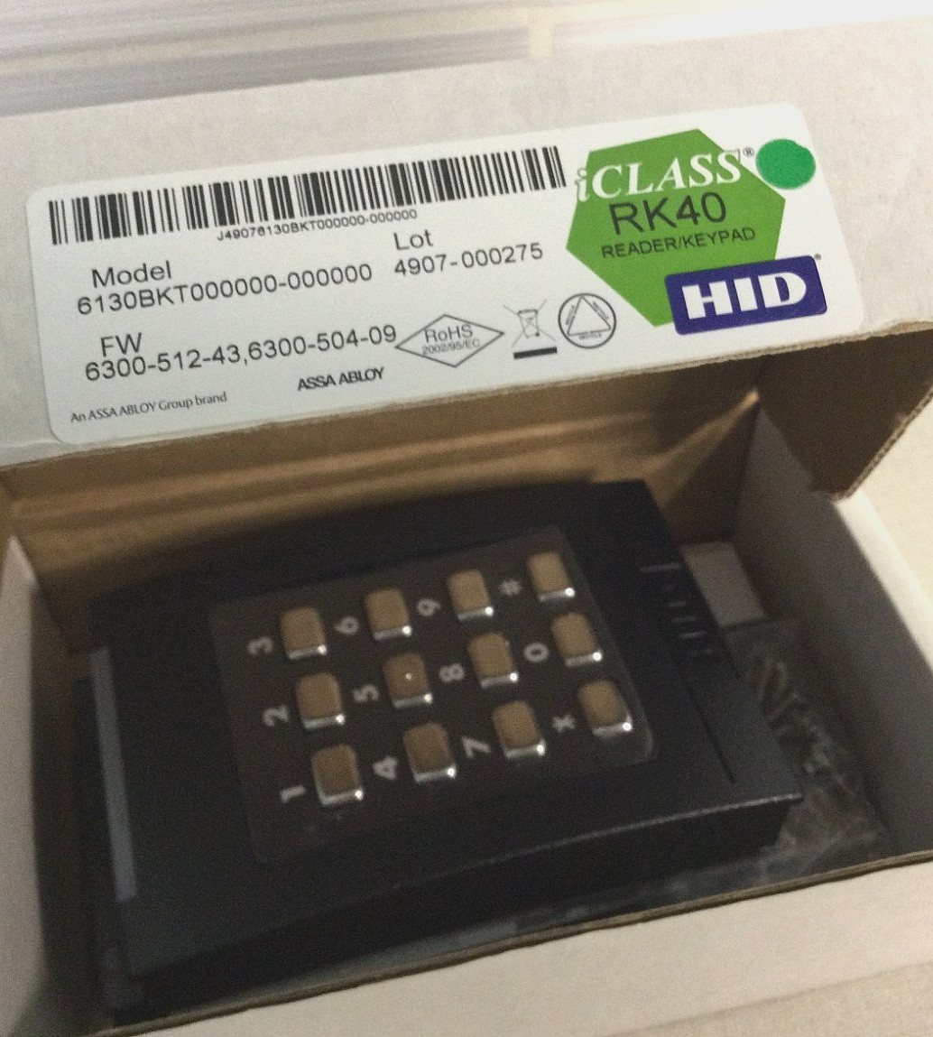HID iCLASS 6130BKT000000 RK40 KEYPAD READER OPEN BOX