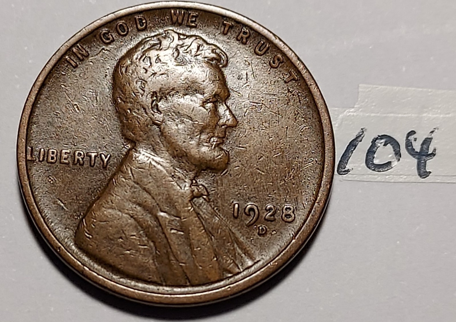 1928-D Lincoln Wheat Cent    FINE   #104