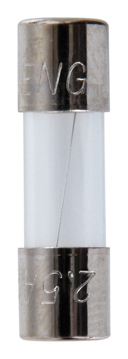 Jandorf 60645 2.5A 32V 10 kA Glass Cartridge Fast-Acting Fuse 1/4 Dia.x7/8 L in.