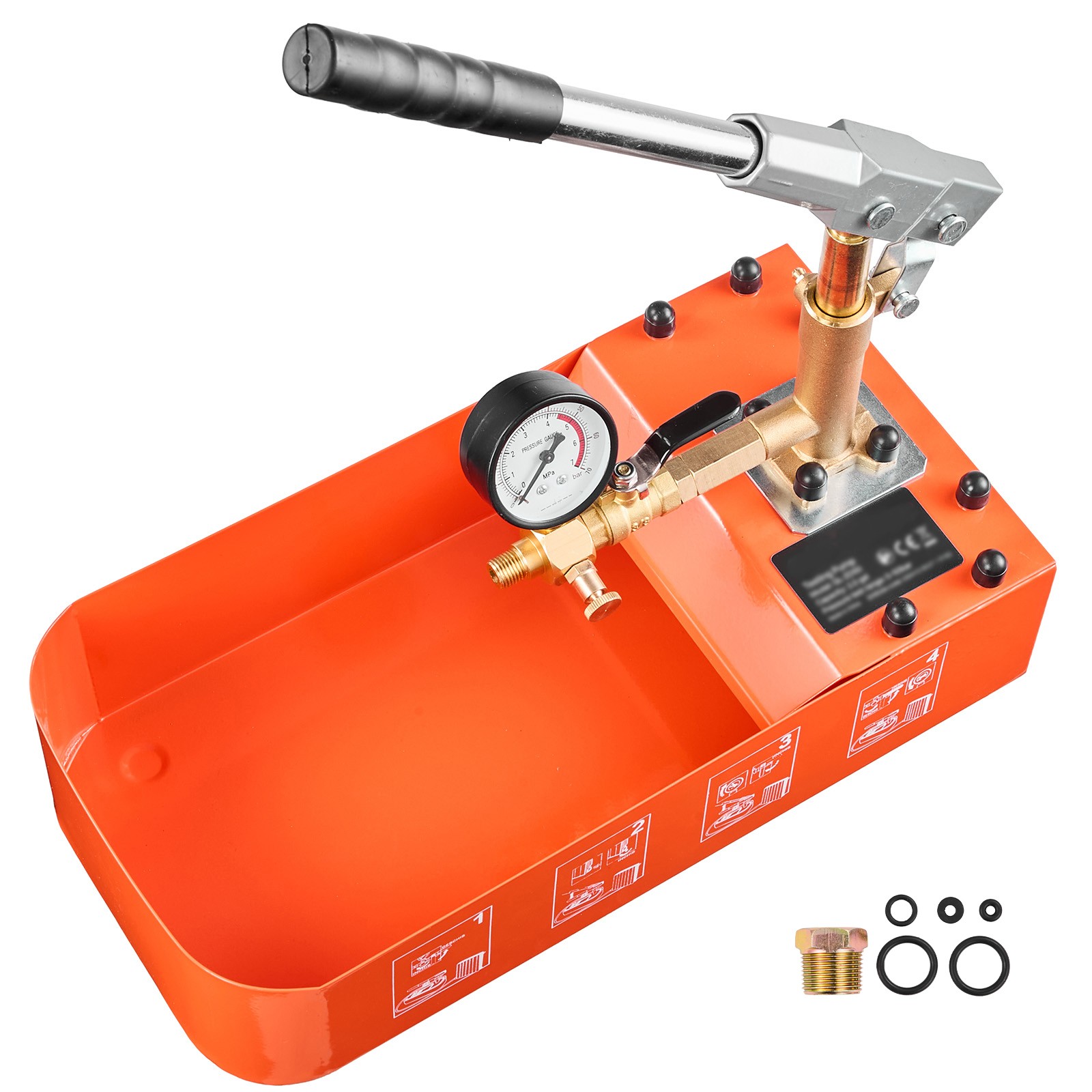 Uimoso Manual Hydraulic Water Pressure Test Pump Kit, 2-Gallon Capacity