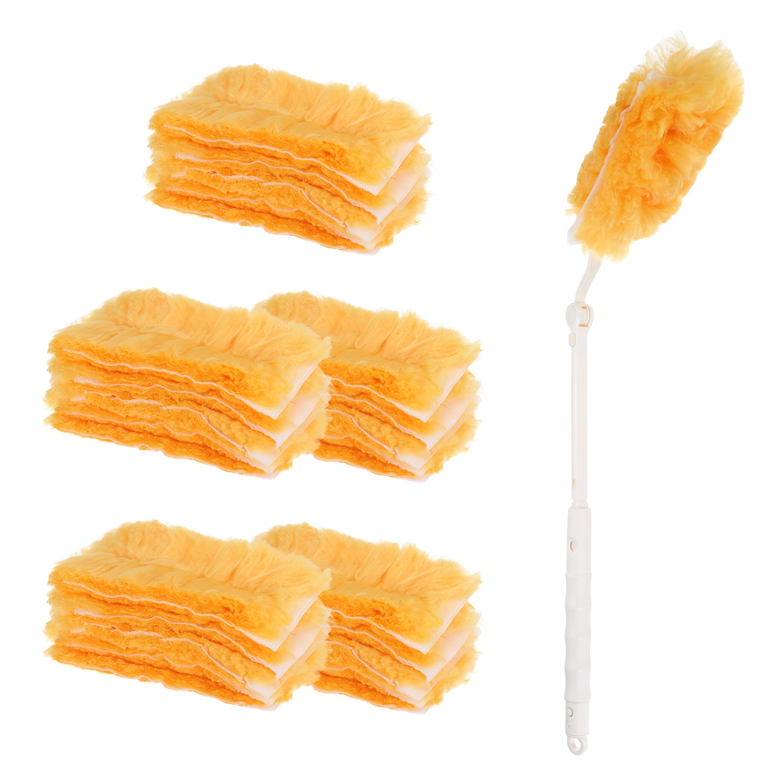 1 Count White Flexible Handle Refill, with 25 Yellow Dusters