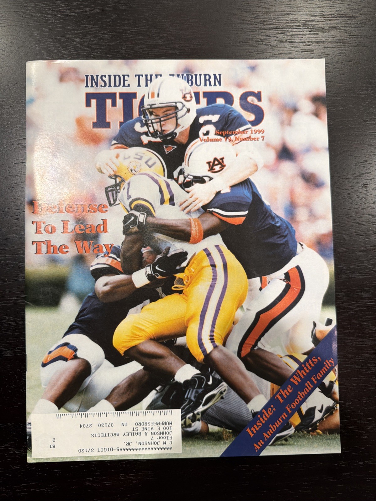 Inside The Auburn Tigers 1999 Rob Pate  Magazine