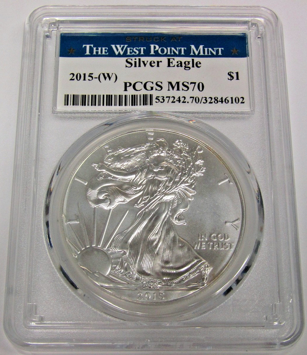 2015 W American Silver Eagle Uncirculated PCGS MS 70 SATWPM