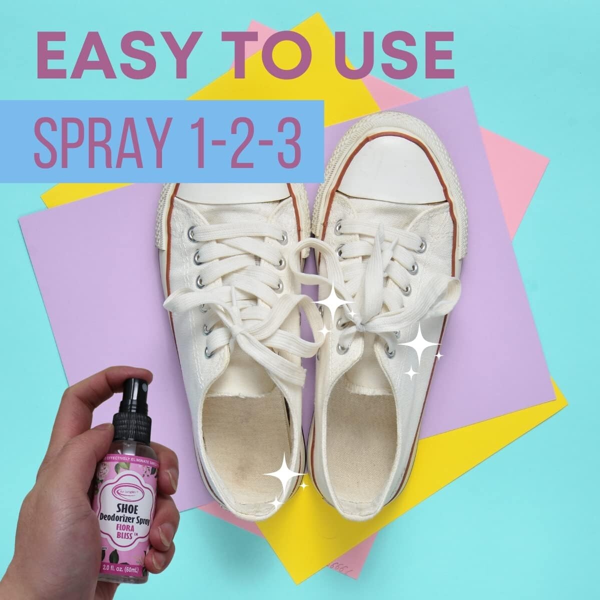 Shoe Deodorizer Spray, Shoe Odor Eliminator Flora Bliss Scent 2 fl oz (2 pk)
