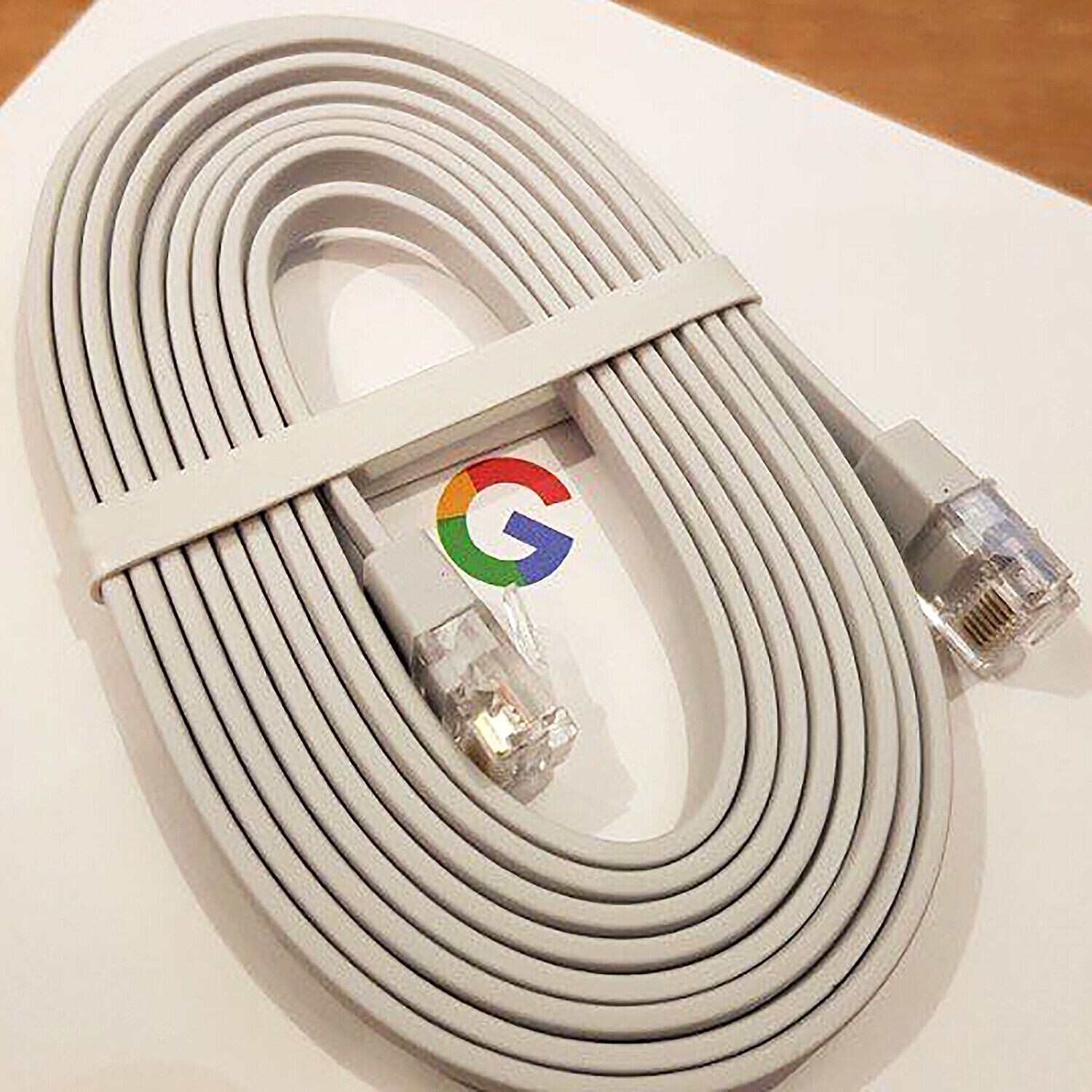5 PACK!! OEM Google WiFi Router RJ45 Ethernet Network Flat Cable Cord White 6ft