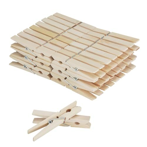 50 Pack Large Wooden Clothes Pins Multipurpose Clothes Pegs for Arts Crafts