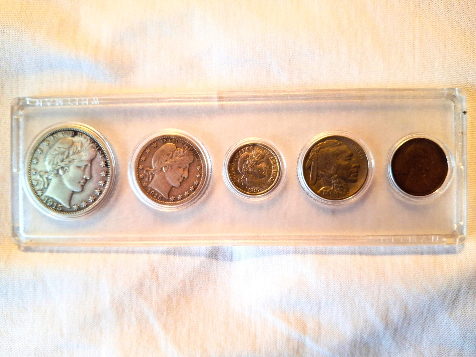 1915 US Mint Coin Set - High Grade VF/F - 1915-D Half, 1915-D Qtr, 1915-S Cent
