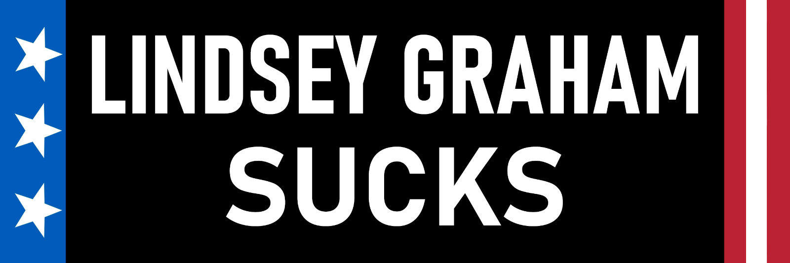 Lindsey Graham Sucks Sticker Large 3x9" Anti South Carolina Senator Stickers