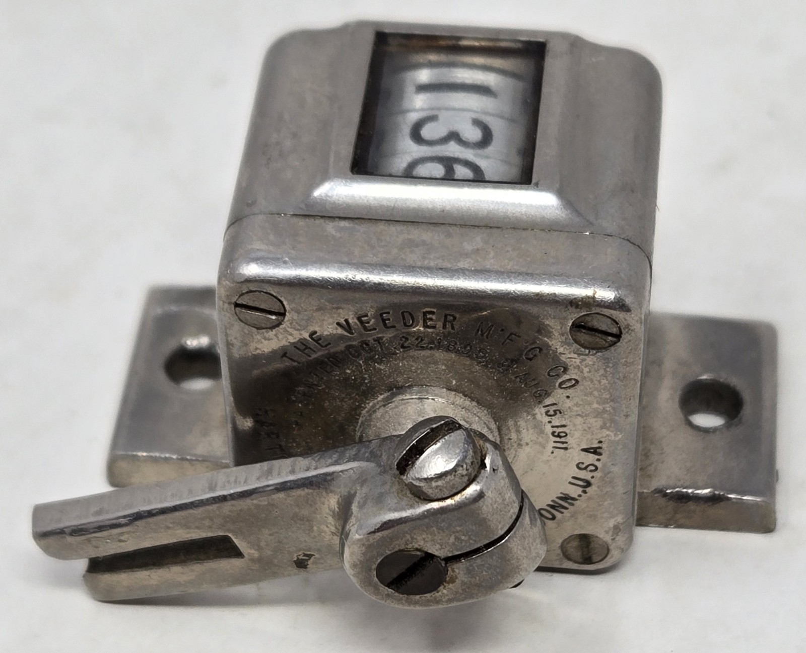 Vintage Veeder 3 Digit Numeric Roller Counter