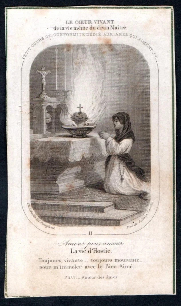 Holy card antique grabado de Religion Catolica estampa santino image pieuse