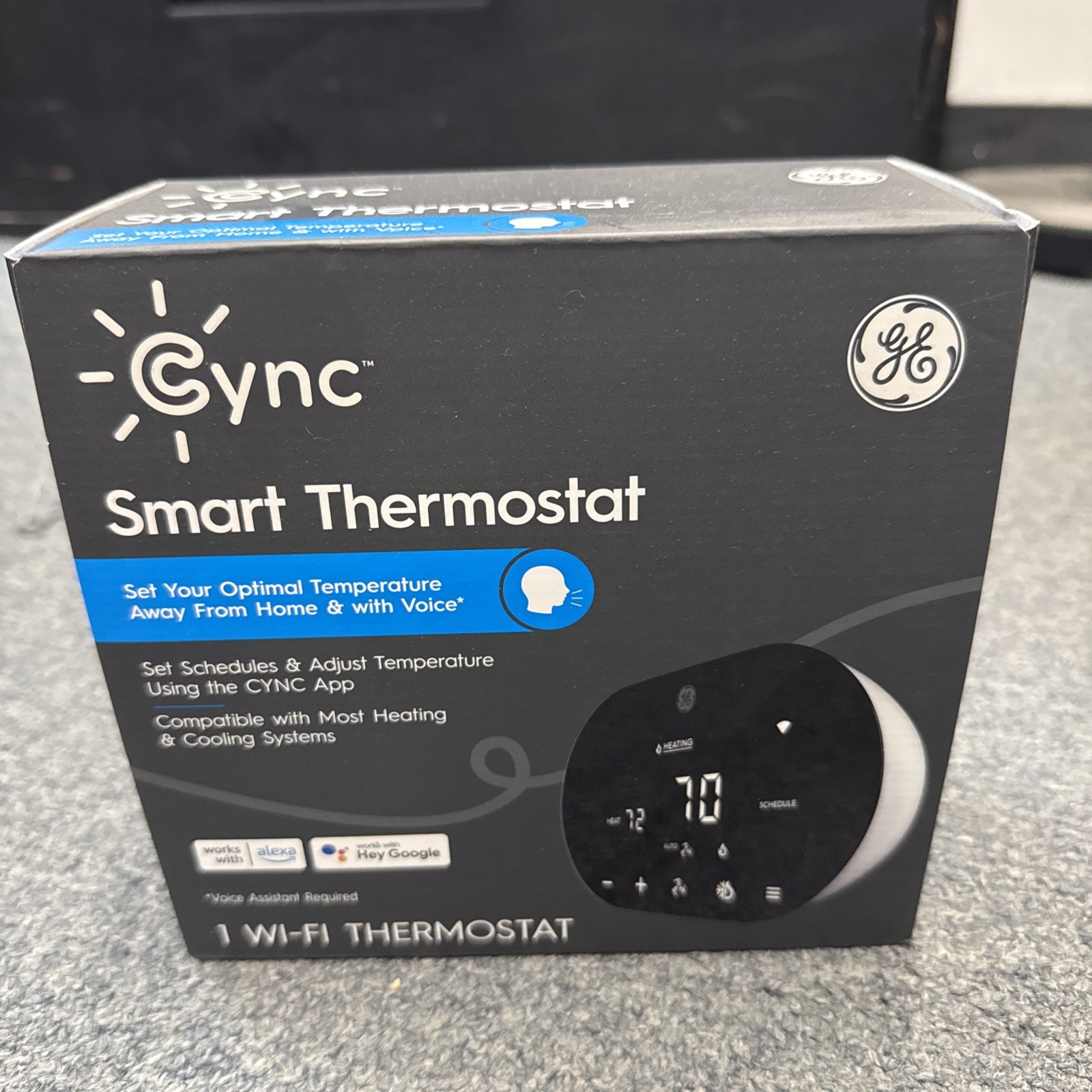 GE CYNC Smart Thermostat - White , Compatible With Amazon Alexa And Google