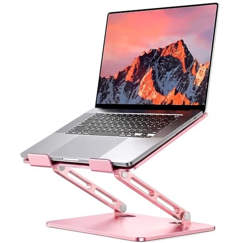 Adjustable Laptop Stand, Portable Laptop Riser, Aluminum Laptop Classic Pink