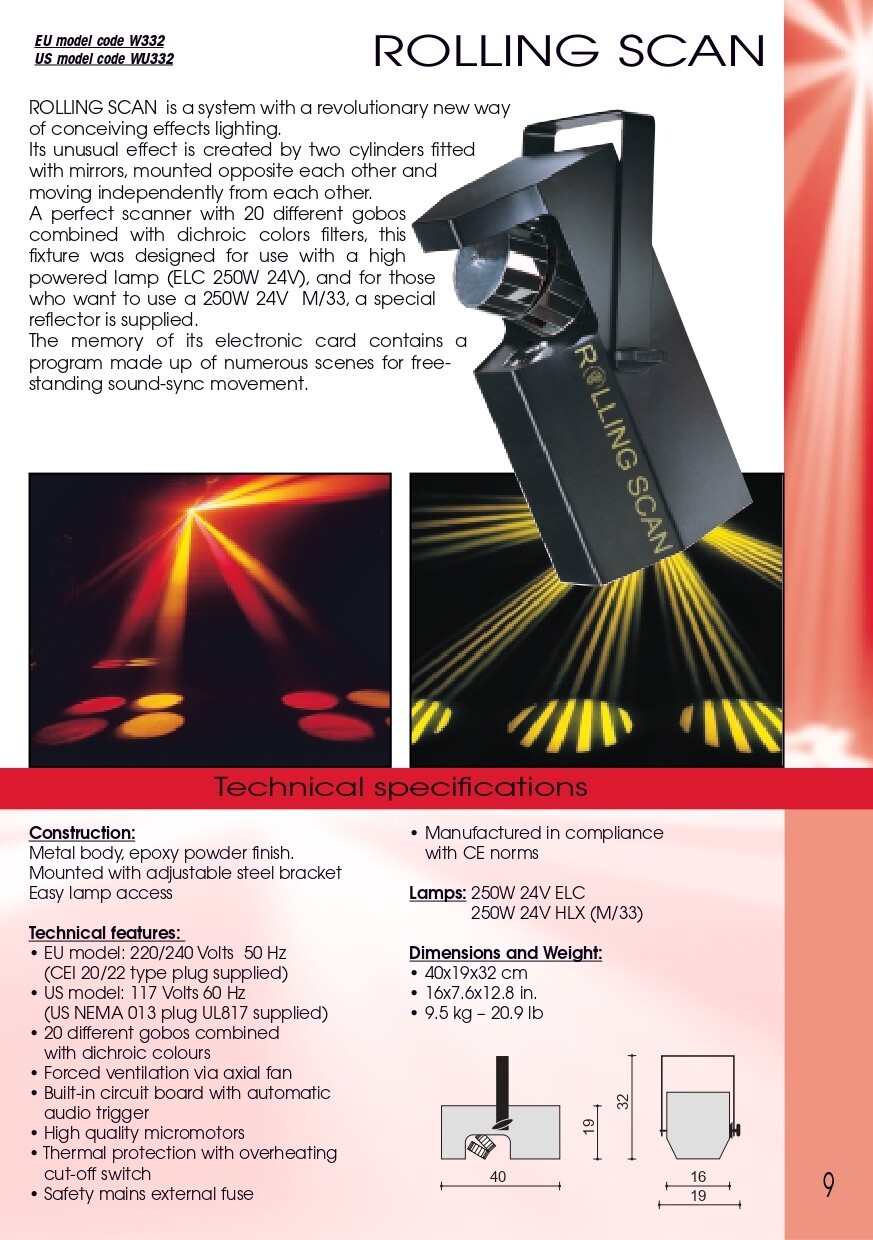Rolling Scan Programmi Sistemi Luce (PSL) Effect Light Omnisistem RARE!