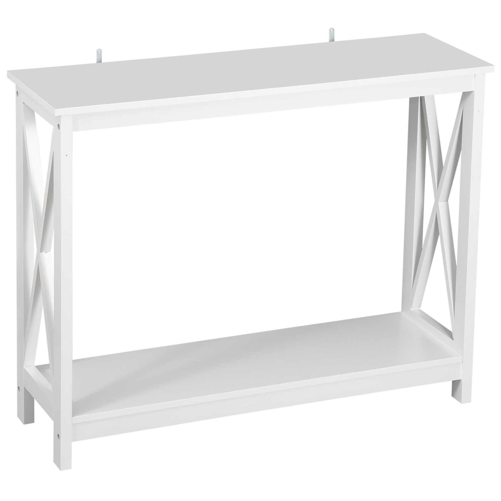 Console Table Bed Accent Side Stand Display Storage Shelf Entryway Decor White