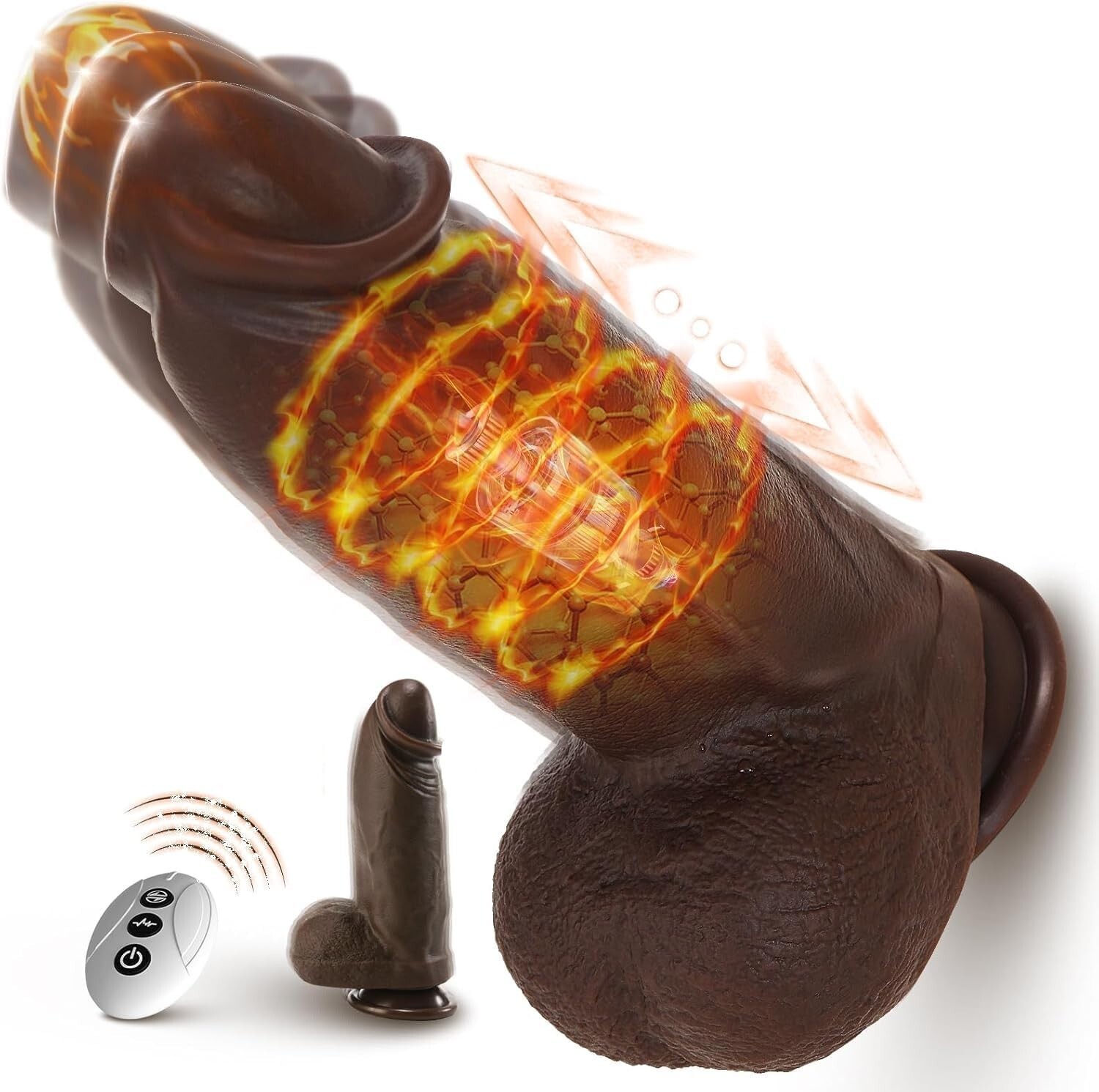 G Spot Vibrator Dildo- Thrusting Heating Vagina Anal Stimulation Adult Sex Toys