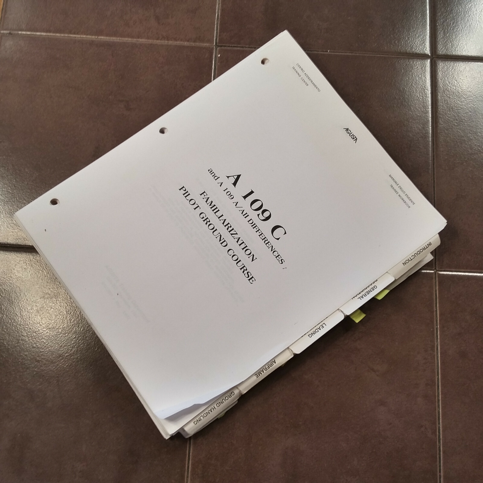 Augusta A109C & A109A/AII Difference Familiarization Pilot Ground School Manual