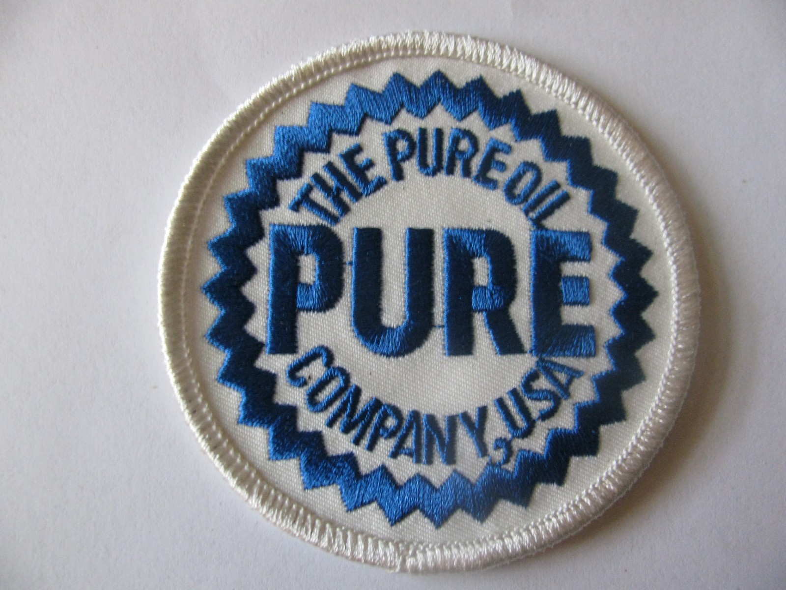 VINTAGE  PURE   OIL GAS GASOLINE  PATCH EMBROIDERED  NOS NEW STOCK FREE SHIPPING
