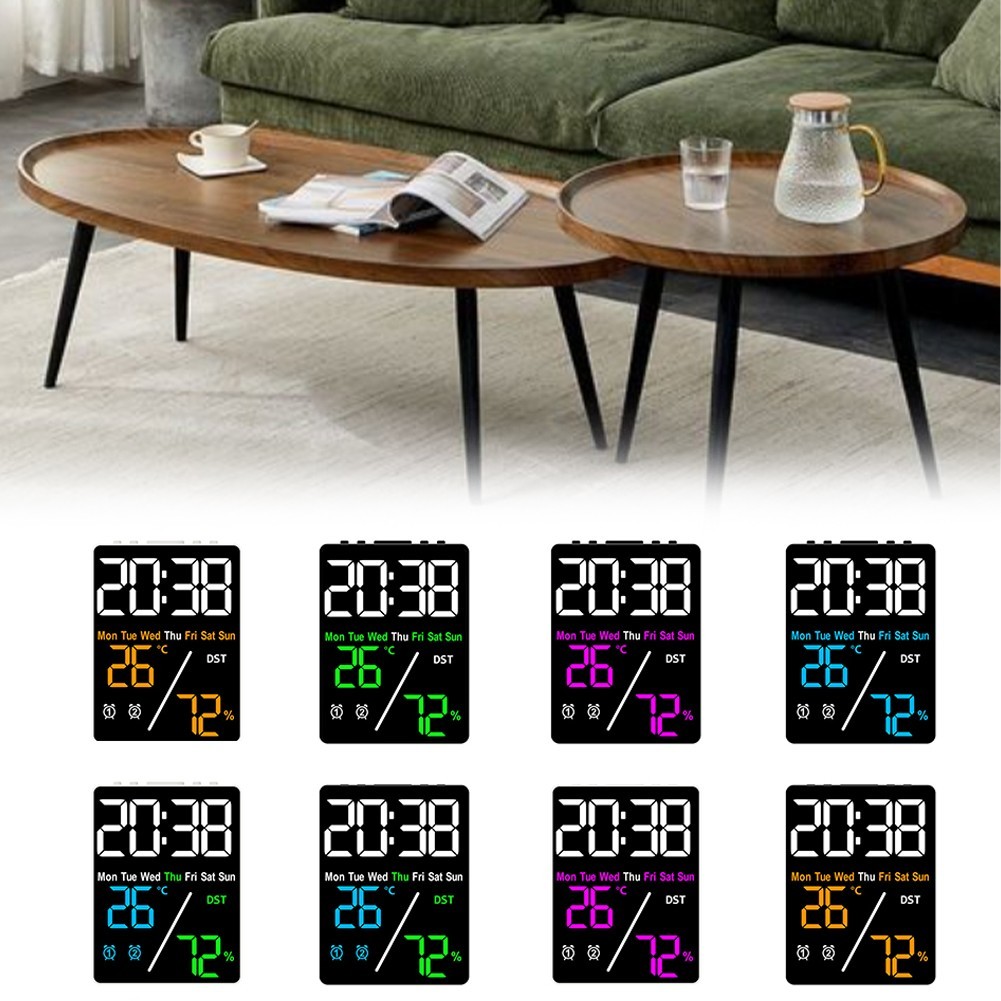 Multifunction Electronic Clock with Temperature and Humidity for Bedroom Office
