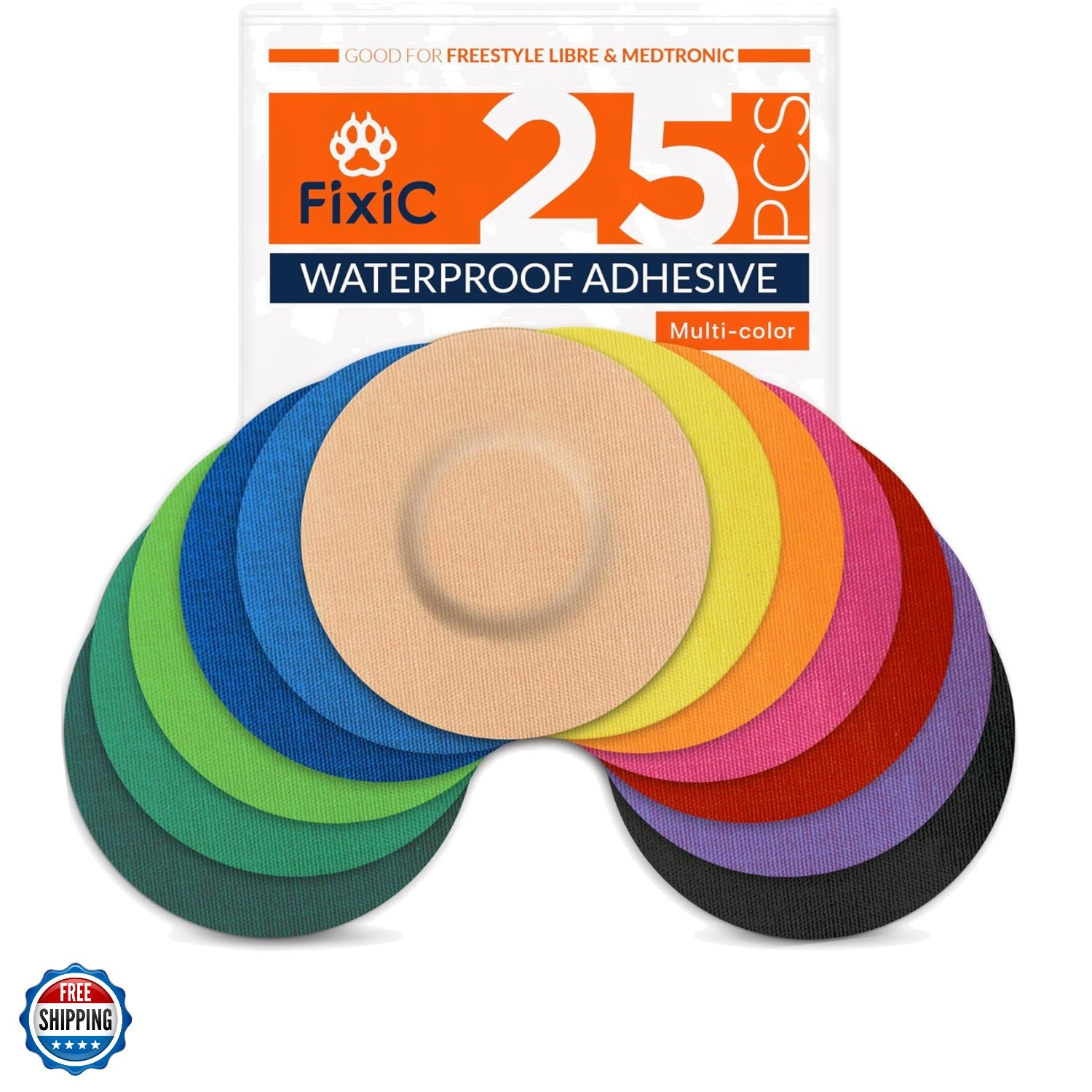 FixiС Sensor Covers 25 Pack 3 1/2" - Perfect Freestyle Adhesive Bandages for ...