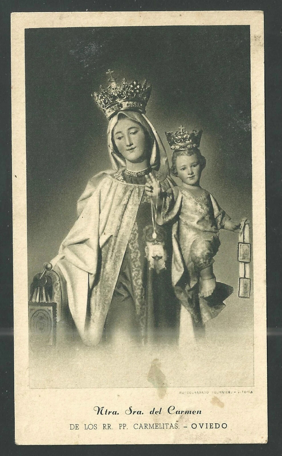 Holy card antique de la Virgin del Carmen santino image pieuses estampa