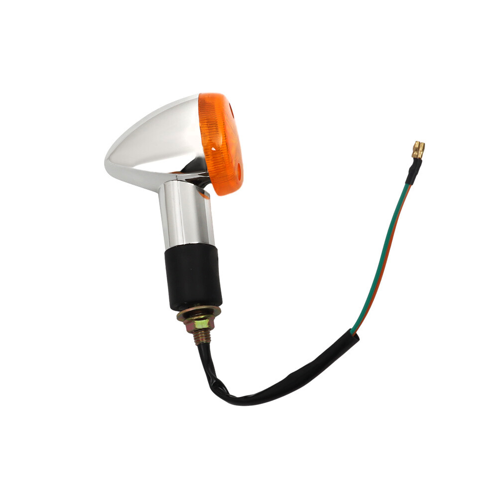 For Honda Suzuki Yamaha 2x Chrome Motorcycle Turn Signal Blinker Indicator Light