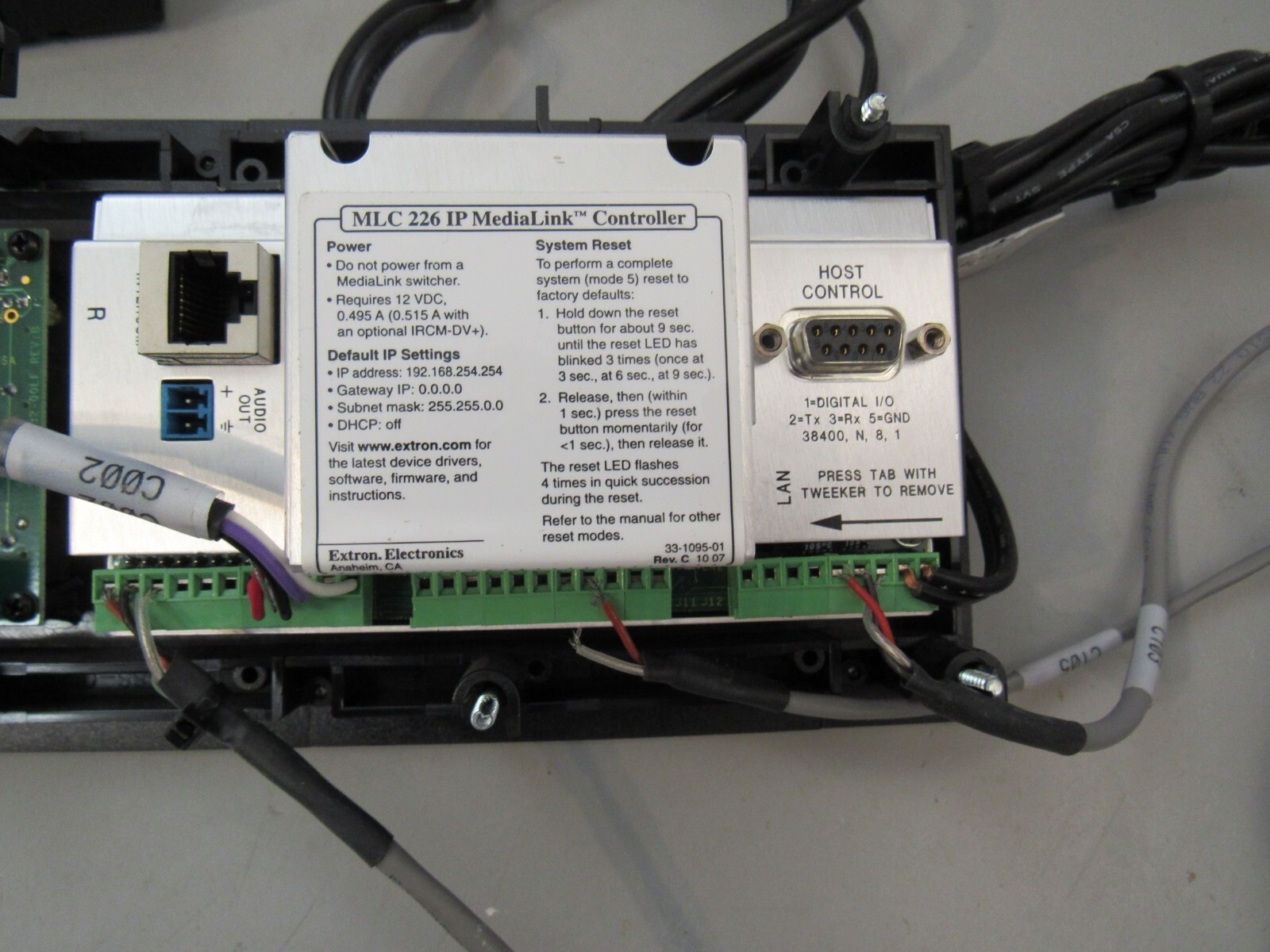 Extron MLC 226 IP DV+ MediaLink Controller with cables & power cord
