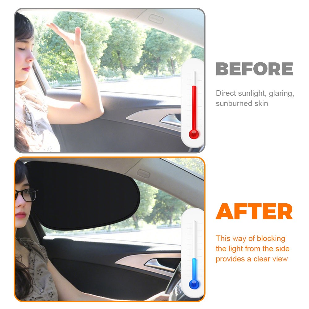 2Pcs Car Side Window Sun Shade Static Cling UV Blocker Visor Extender For Ford