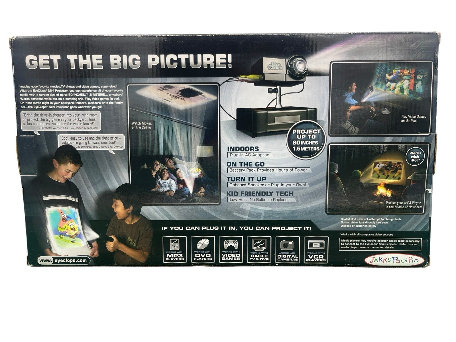 EyeClops | Mini Projector | Video Projector by Jakks Pacific | New