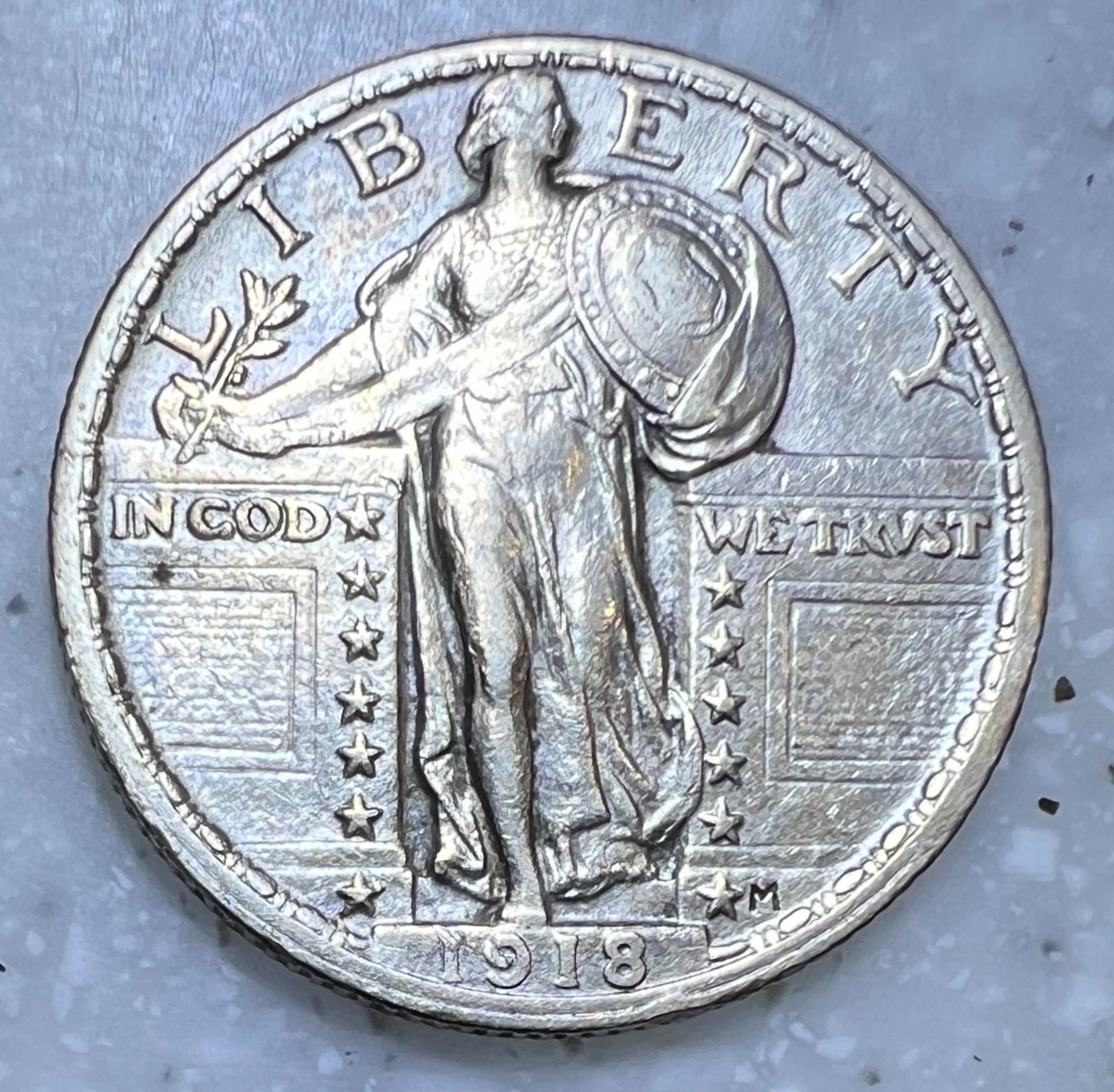 1918  Standing Liberty 25c Quarter - AU/UNC - Nice Coin!!