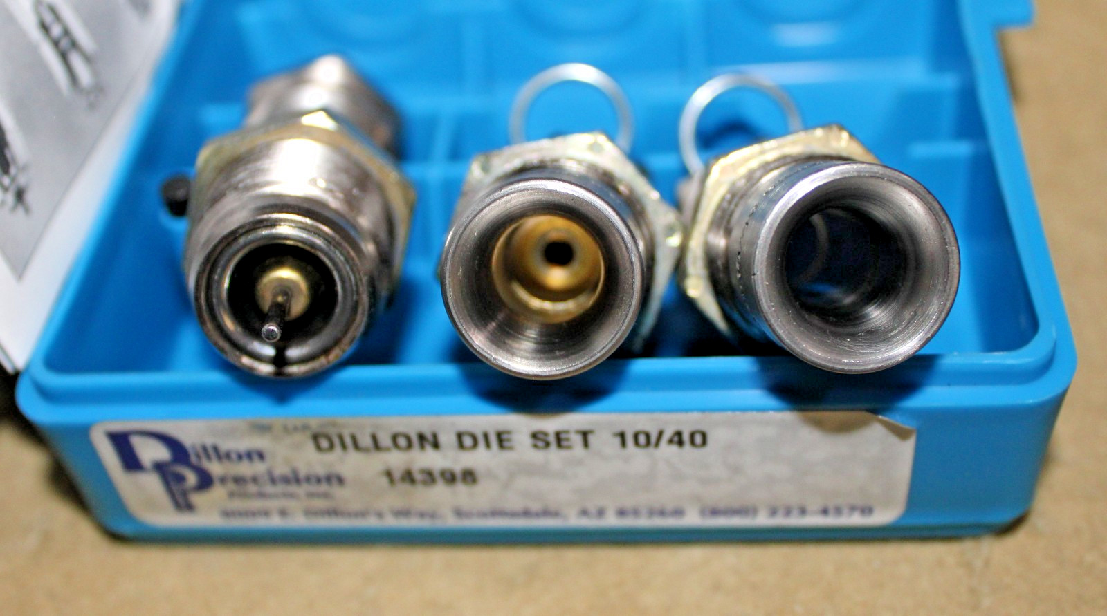 DILLON Precision 10/40 Die Set, Used